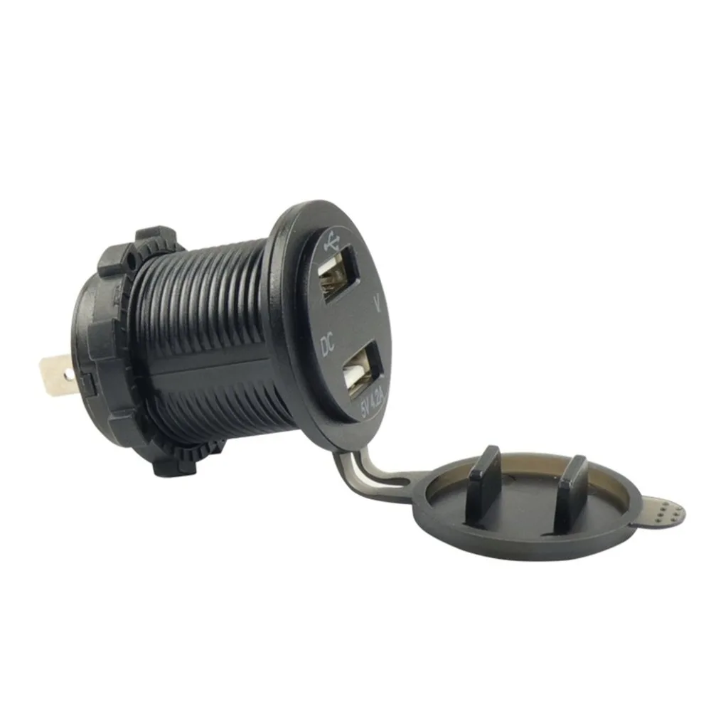 12 V/24 V автомобиль 4.2A Dual USB розетка Напряжение вольт метр судовая Панель Универсальный Мощность разъем