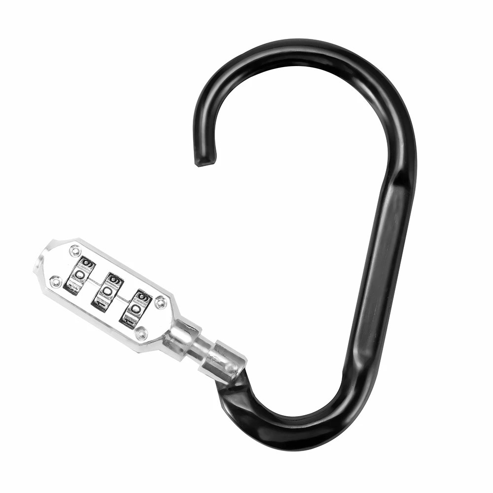 

New Anti Theft Bike Motorcycle Helmet Lock W/ Resettable Code PIN Spring Combination Lock Climbing Hook 10.8cm For Backpacks