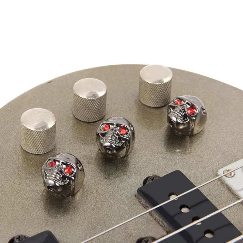 

4pcs Guitar Volume Tone Skull Knob Bass Control Knob Volume Tone Tuning Knobs