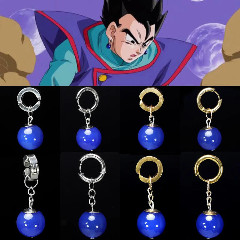 Z Vegetto Potara blue Son Gohan Cosplay Costume prop Son Goku Earrings Ear Stud