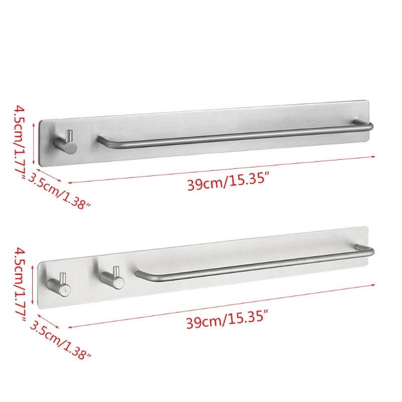 Самоклеящиеся матовая отделка Нержавеющая сталь Полотенца барная стойка с