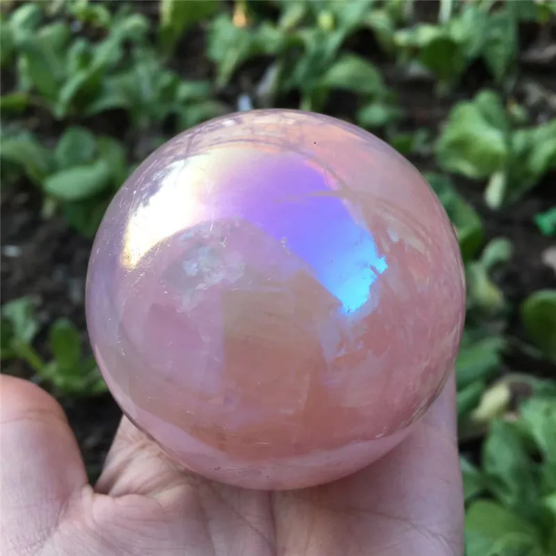Красивый розовый кварцевый кристалл aura натуральный энергетический камень|Камни|