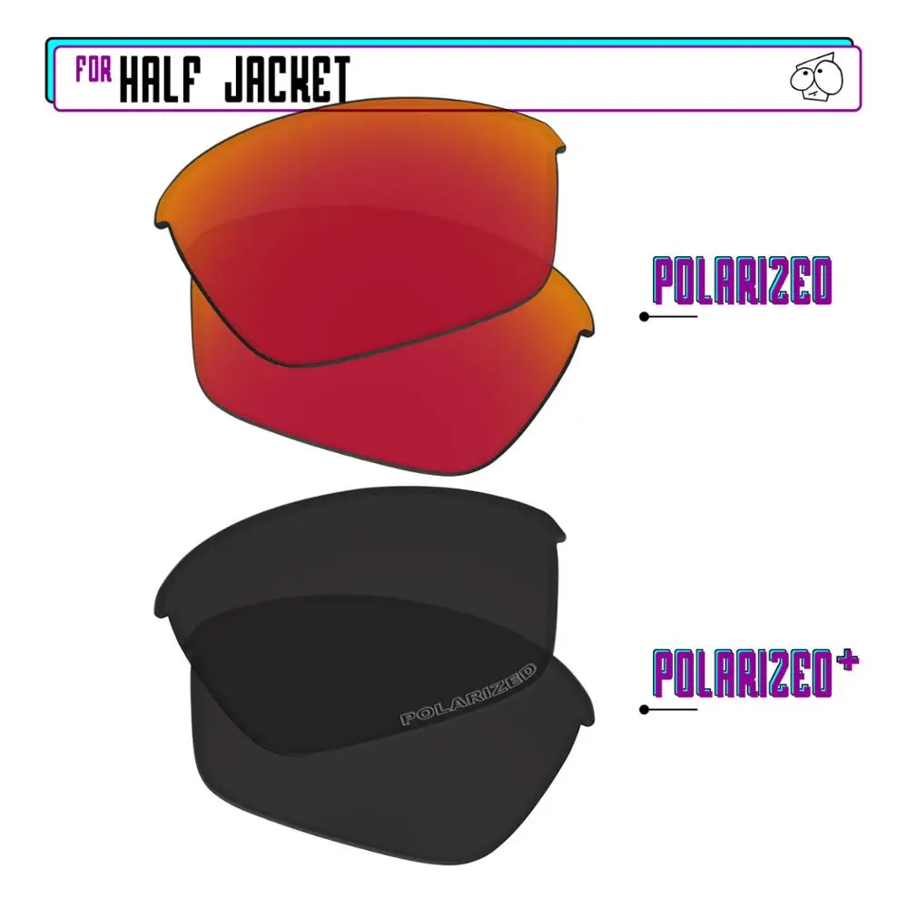 

Поляризованные Сменные линзы EZReplace для-Oakley Half солнечные очки к куртке-черный P Plus-красный P