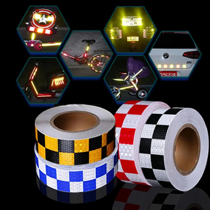 

1 Roll Car Reflective Tape Sticker Safety Mark Car Styling Self Adhesive Warning Tape Motorcycle Bicycle Film Decoration Tool