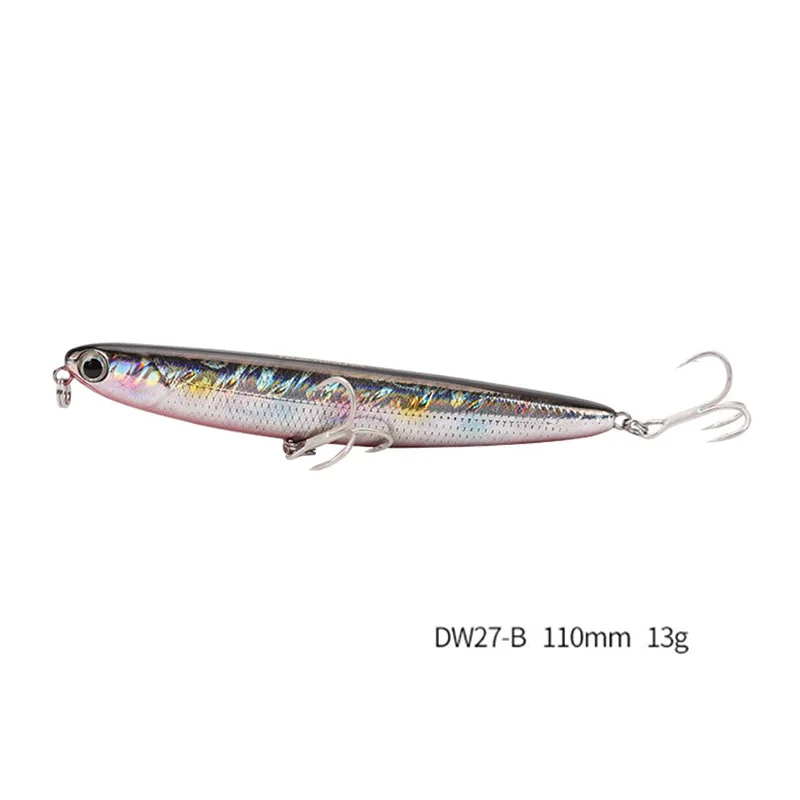 Trulinoya DW27 приманка для рыбалки карандаш 11 см 13 г поверхность искусственная жесткая приманка 3D глаза тройные Крючки воблер Z плавание - Цвет: DW27-B