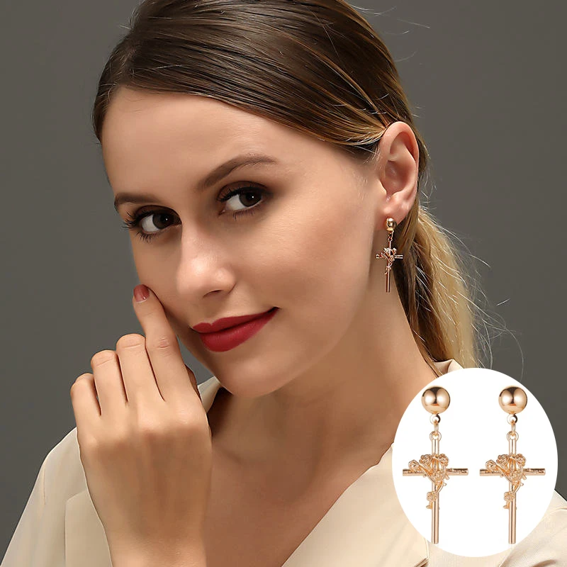 Серьги ювелирные изделия женское покрытие пара/комплект капли цвета розового