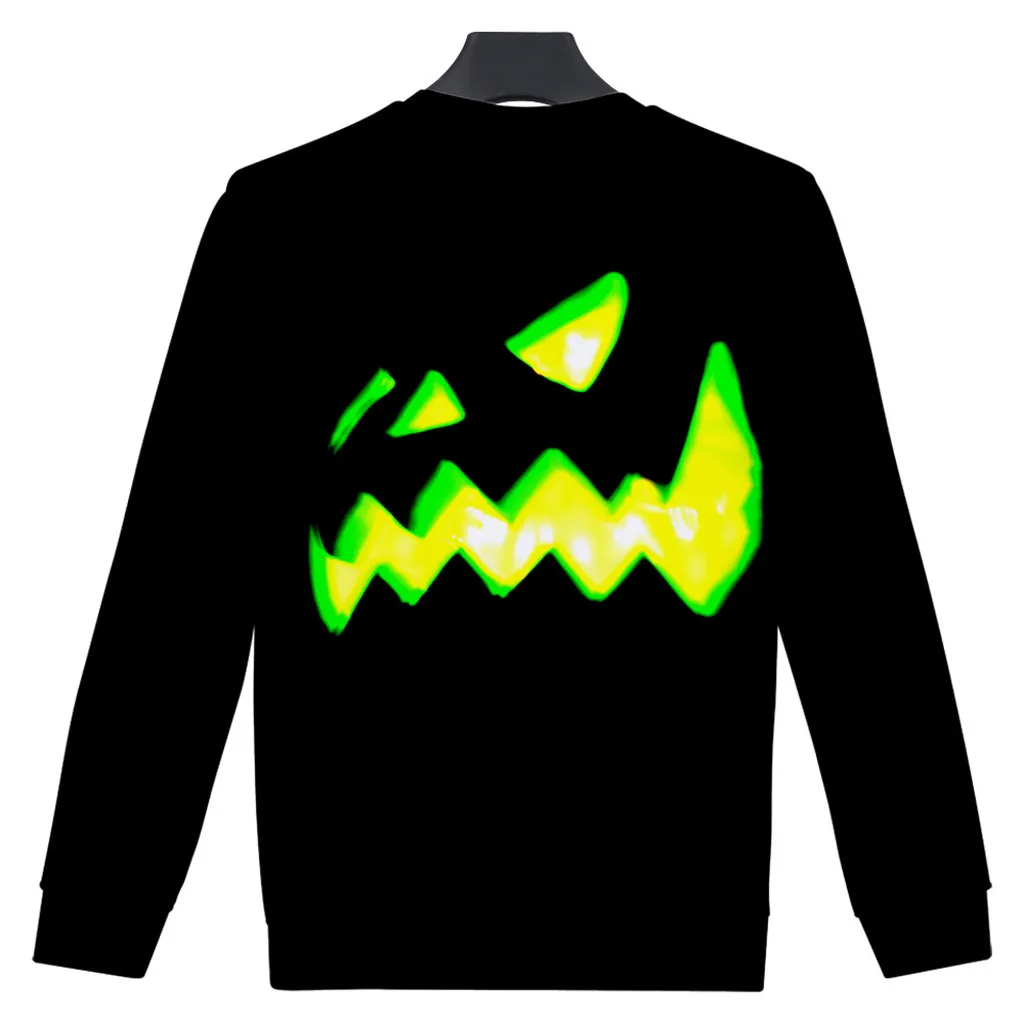 Модный женский осенне зимний 3D свитшот с принтом на Хэллоуин Блузка высокого