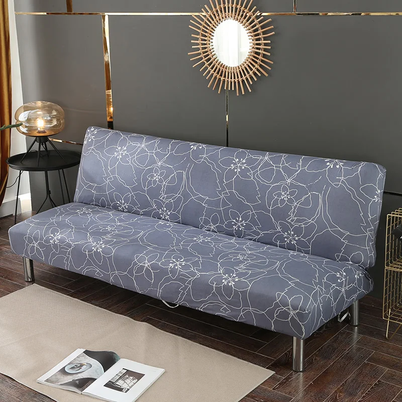 Universal Size Sofa Bed Cover Armless Elastic Couch Covers Folding Seat Slipcover Washable Stretch Covers Cheap Home Hotel