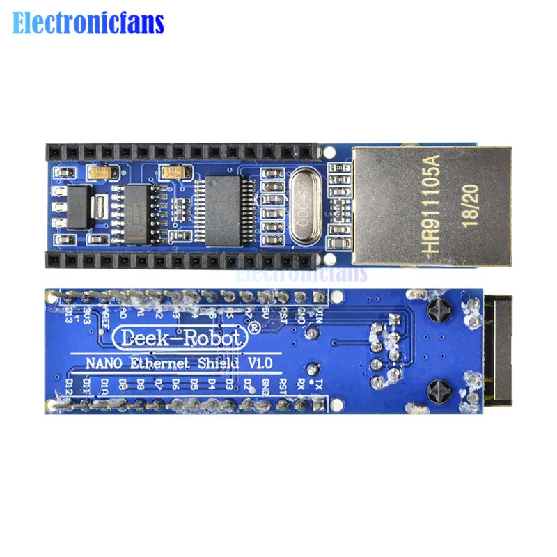 10 шт./лот Стандартный Nano V3 Ethernet щит ENC28J60 микрочип HR911105A RJ45 веб-сервер модуль Ethernet плата для Arduino