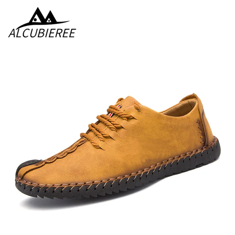 Мужские повседневные Мокасины из спилка черные туфли на плоской подошве большой