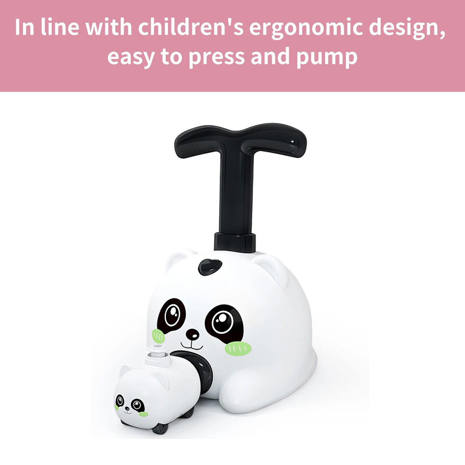 

Cute Cartoon Panda Bear Power Balloon Toy Kit Children Fun Car Inertial Air Power Balloon Car Education Balloon Launcher Toy