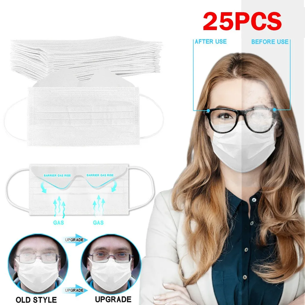 

Adult Black Disposable Masks For Women Glasses Anti-fog 3 Layers Breathable Solid Color Masque Unisex Facemask Earloop Bandage