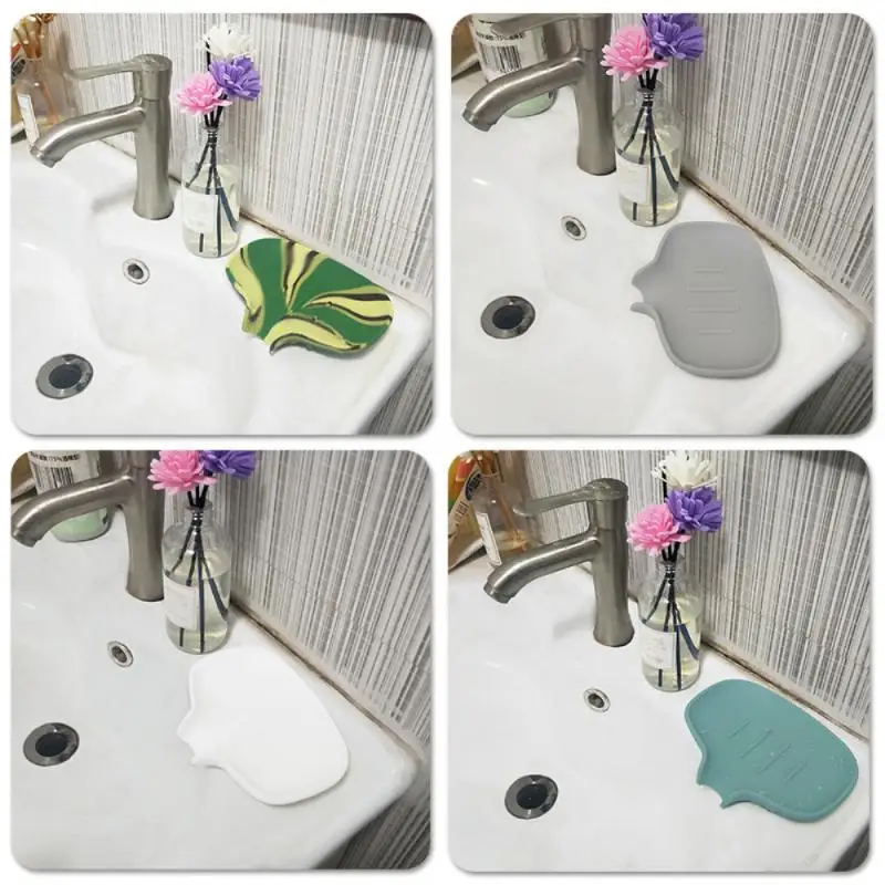 

Creative Type Soap Box Drain Silica Gel Storage Shelf Household Bathroom Washing Table Non-slip Drainage Holder Accessories