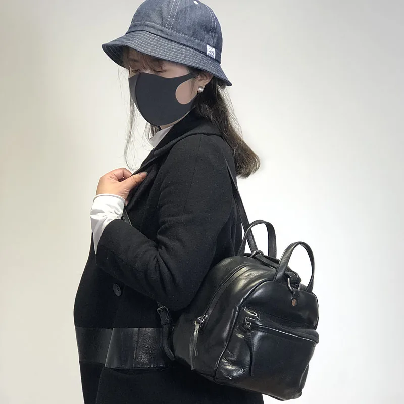 Винтажные кожаные маленькие рюкзаки ручной работы женская сумка в литературном