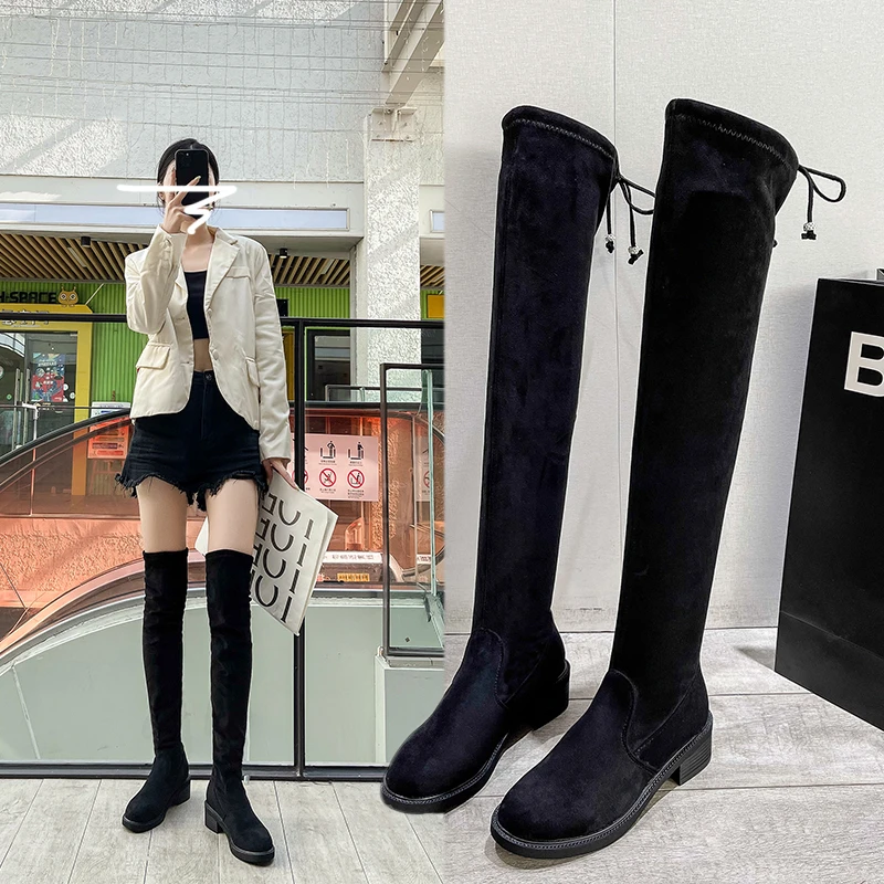 

Женские облегающие сапоги до бедра, привлекательные Сапоги выше колена на металлическом каблуке, высокие сапоги на высоком каблуке, обувь ...