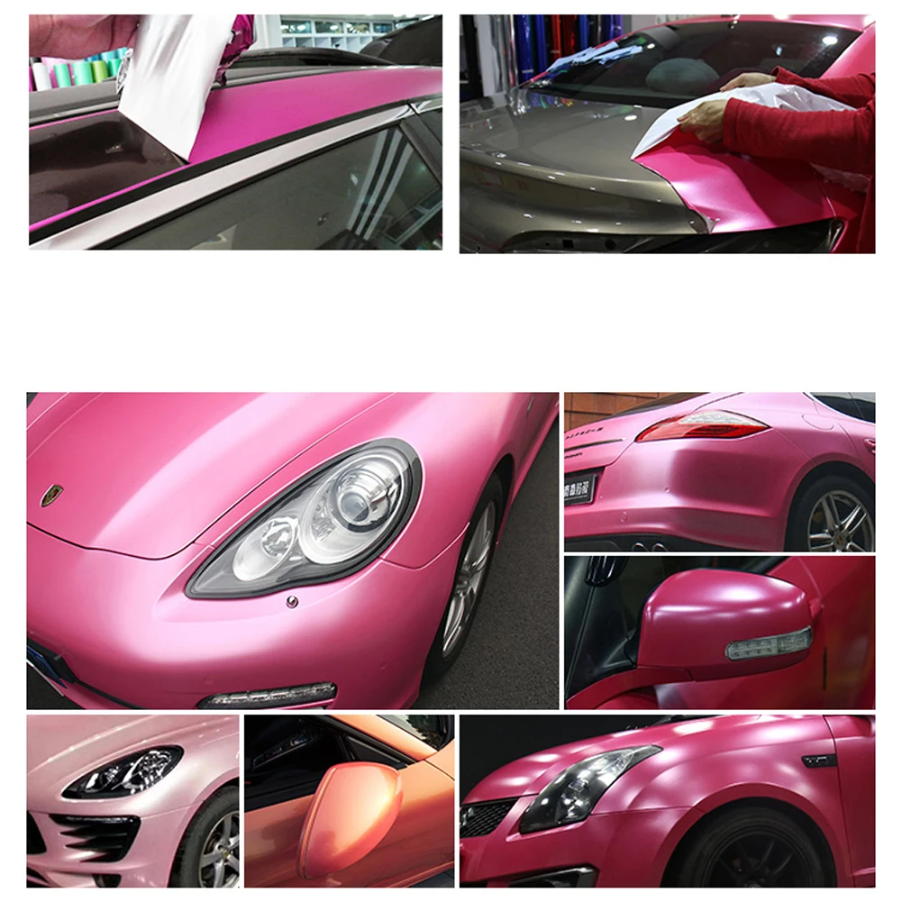 Розовая Автомобильная наклейка внешние аксессуары виниловая пленка обертывание