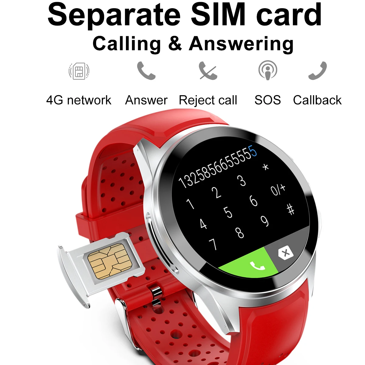 Смарт-часы Xiaomi LT10 мужские 4G 1 + 16 ГБ 39 дюйма 8 Мп SIM-карта | Электроника