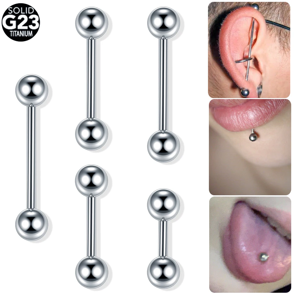 Мода 1 шт. 14G титан язык стад кольца для пирсинга перегородки носа винт нить штанга