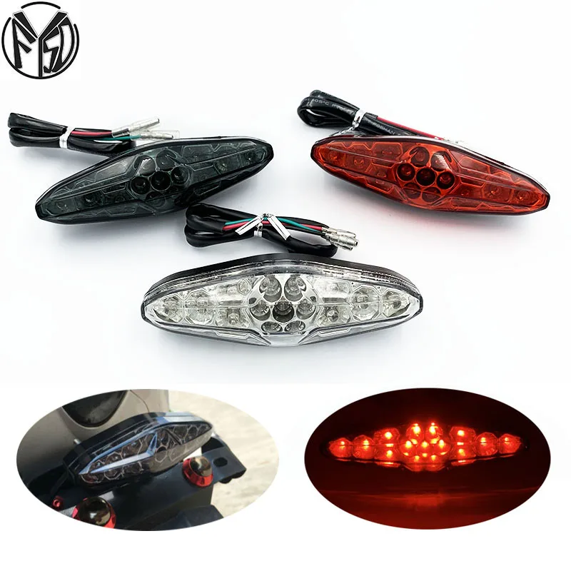 Универсальный светодиодный задний фонарь стоп-сигнал для мотоциклистов 12 В