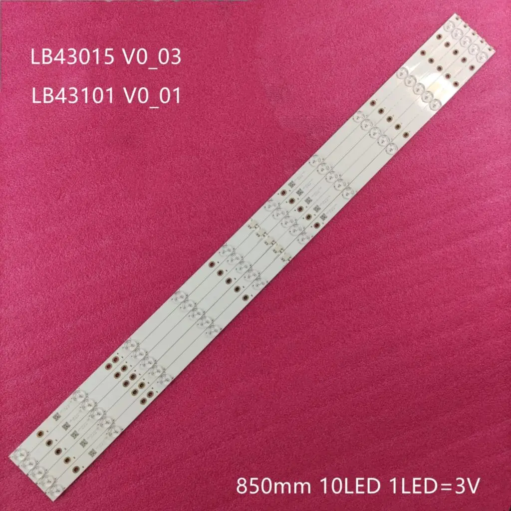 (10 светодиодный) 850 мм светодиодный Подсветка полосы LB43015 LB43101 V0_01 для 43 &quotМонитор