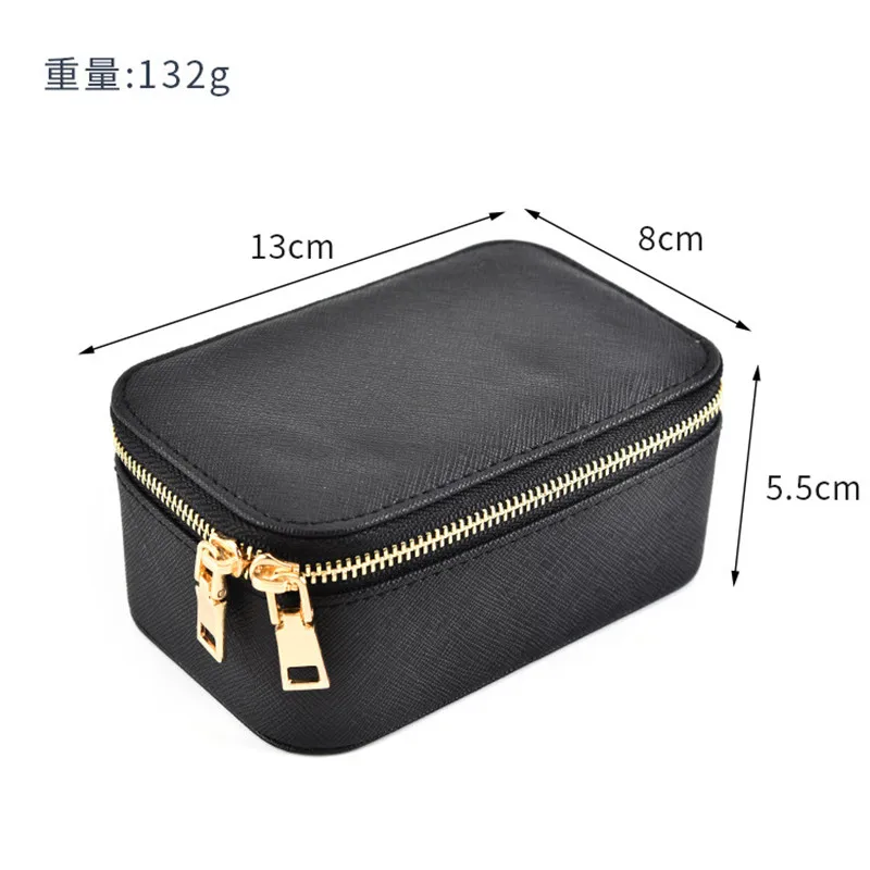 Travel Jewelry Organizer PU Leather Portable Jewelry Case Small Jewelry Boxes for Women Rings Earrings Necklaces Bracelets