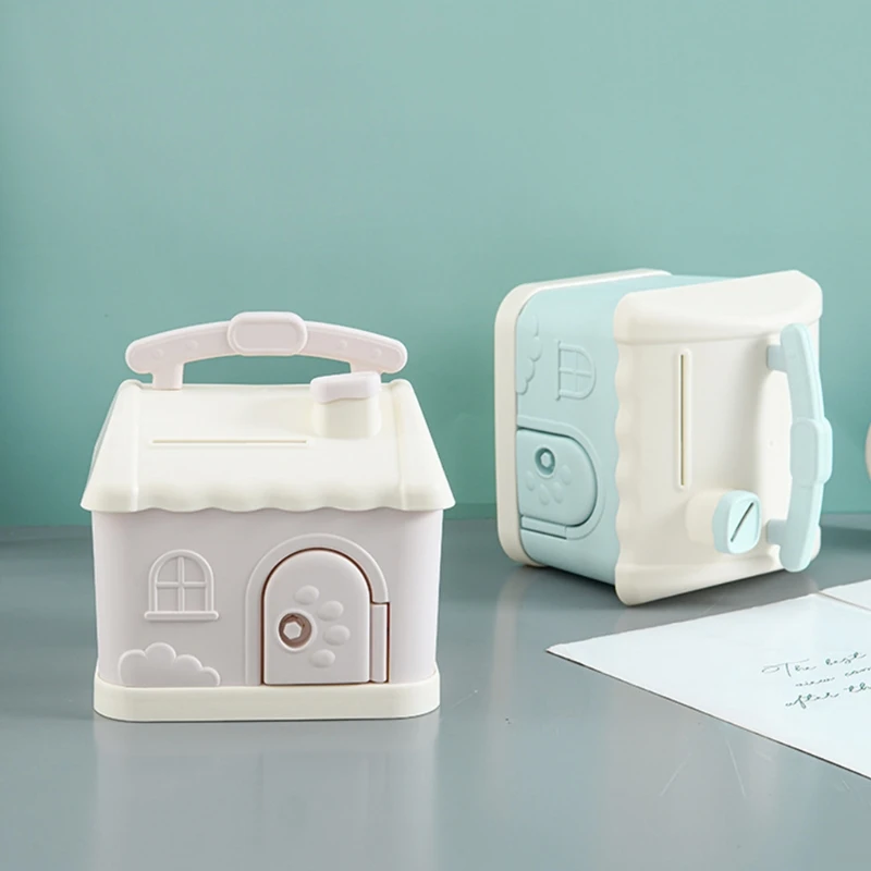 

Kids Lovely Plastic House Design Piggy Bank Toy Brain Training Portable Financial Toys Children's Letter Shaped Play Set