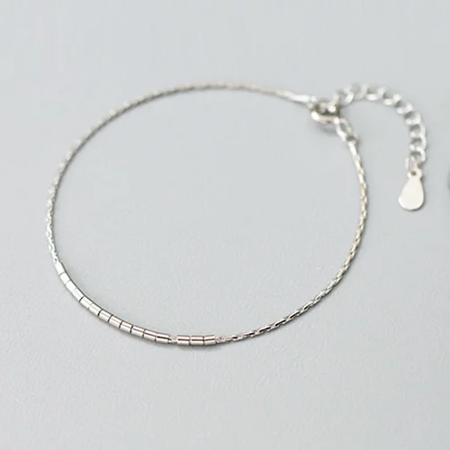 1 Pcs Silver Женский браслет из чистого 925 пробы серебра Trusta, Модный Ювелирный Браслет на цепочке 925, милый подарок для девочек, друзей, девушек-подростков DS1418 - Окраска металла: 1 Pcs Silver