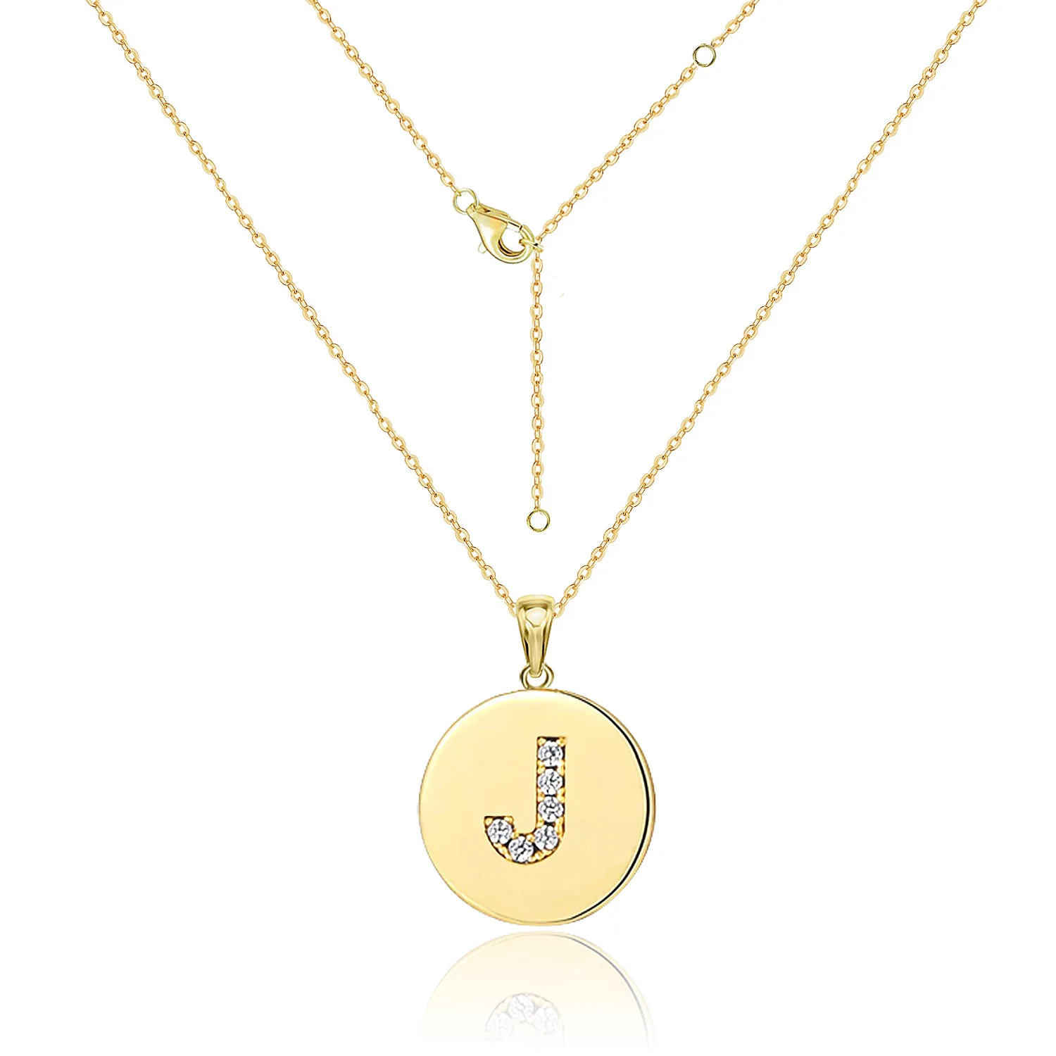 

2020 Trendy Jewelry Fine 18k Gold 26 English Capital Letter 3A Zircon Inlaid Pendant Long Chain Necklace for Women Romantic Gift