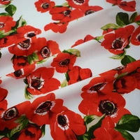 the sea anemone flower fabric cotton for summer dress tissu au metre bazin riche vestidos telas por metro tissus tecido tela diy