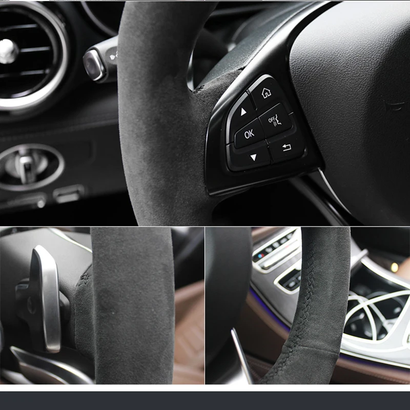 

Alcantara Steering Wheel Cover Braid for Mercedes Benz A-Class B-Class C-Class E-Class CLS-Class GLE 2018 2019