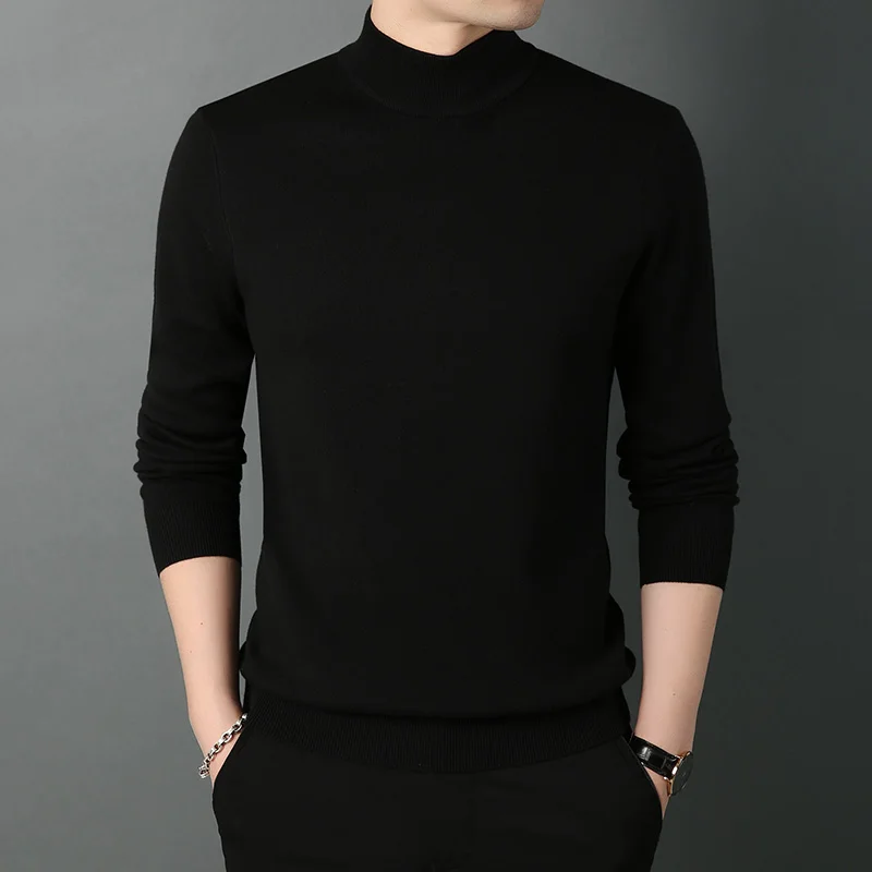 

2021 Spring Autumn Casual Pullover Men Turtleneck Long Sleeve Sweater Tops Knitted Male Sweaters Plus Size 4XL Mens Jumpers E94