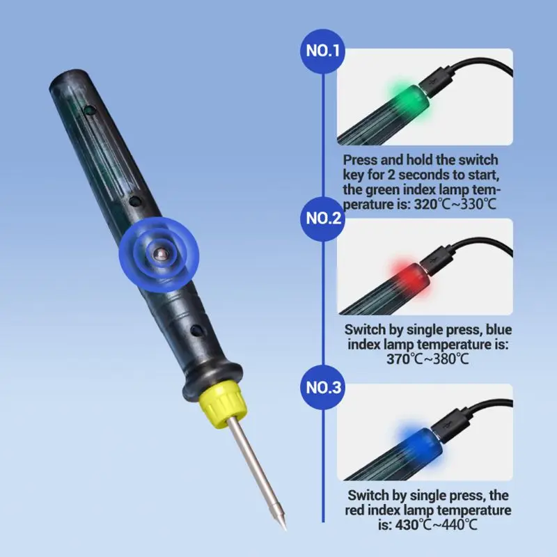 

Portable USB Soldering Iron Tip 5V 8W Adjustable Temperature Soldering Station