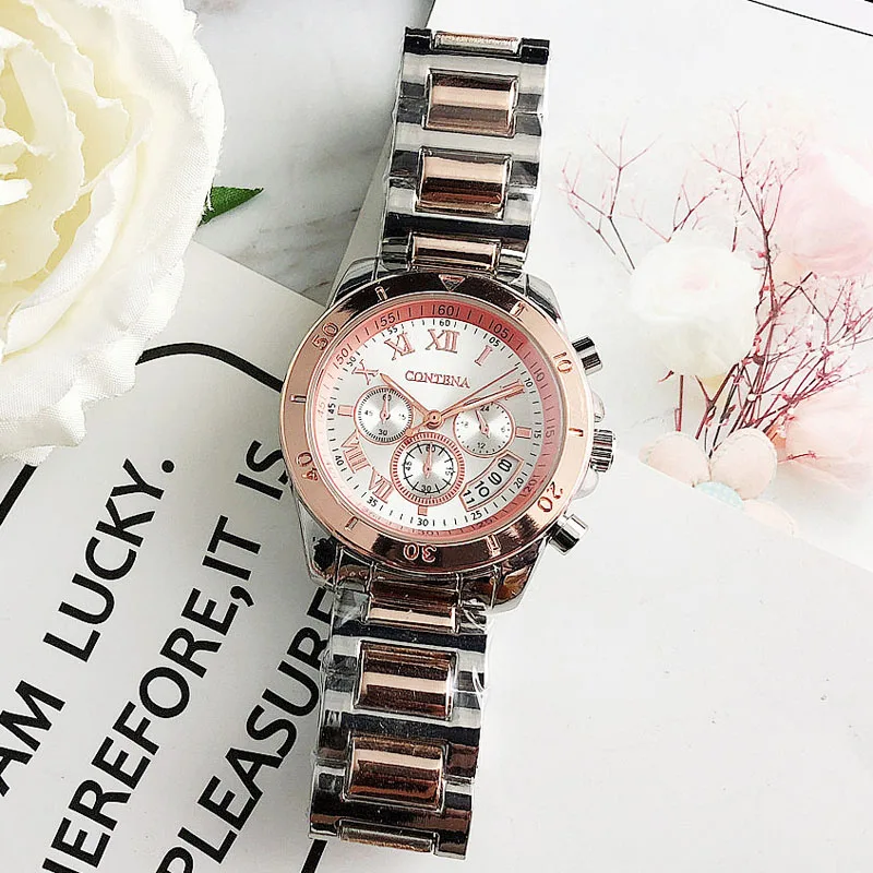 rose white Geneva дизайнерские женские часы женские модные часы люксовый бренд бриллиантовые кварцевые золотые наручные часы для женщин - Цвет: rose white