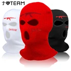 Лыжная маска на все лицо с 3 отверстиями, зимняя теплая вязаная Балаклава для взрослых, маска для лица для уличного спорта, AK47