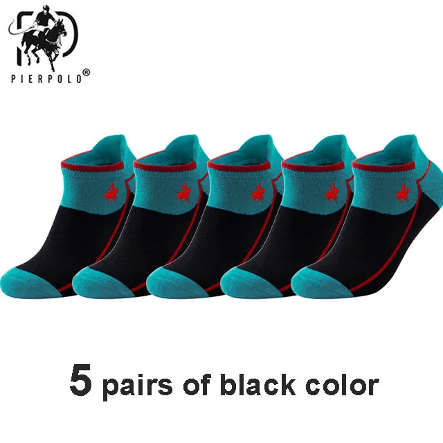 5 black color PEIRPOLO, хлопковые носки, поддерживающие Компрессионные носки для ног, Осень-зима, для мужчин и женщин, компрессионный рукав, спортивные короткие носки для бега - Цвет: 5 black color