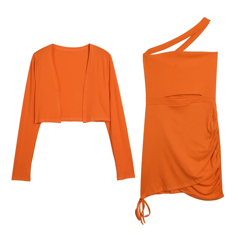 

Net Ted Two Piece Suit Age Reduction 2021New Autumn Winter Fashion Temperament Bag Hip Dress Short Coat Women's Wear