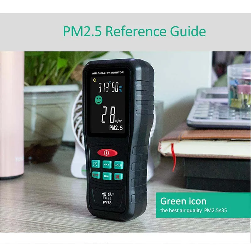 Digital Air Quality Monitor PM2.5 Meter Temperature And Humidity Monitoring Sensor Gas Analyzer Color Screen | Инструменты