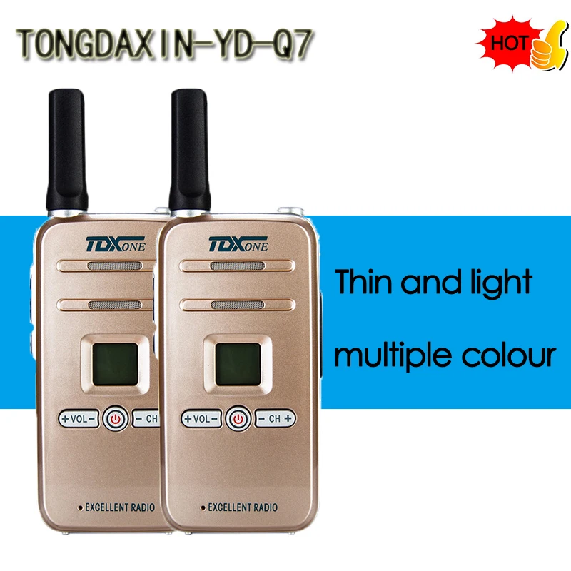 2PCS TDXONE TD Q7 Handheld Walkie Talkie Portable Radio 5W High Power UHF Handheld Two Way Ham Radio Communicator HF Transceiver