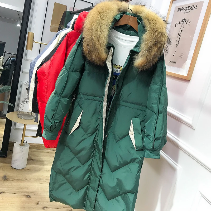 2019 зимняя куртка для женщин пуховик с натуральным мехом парка длинные большие