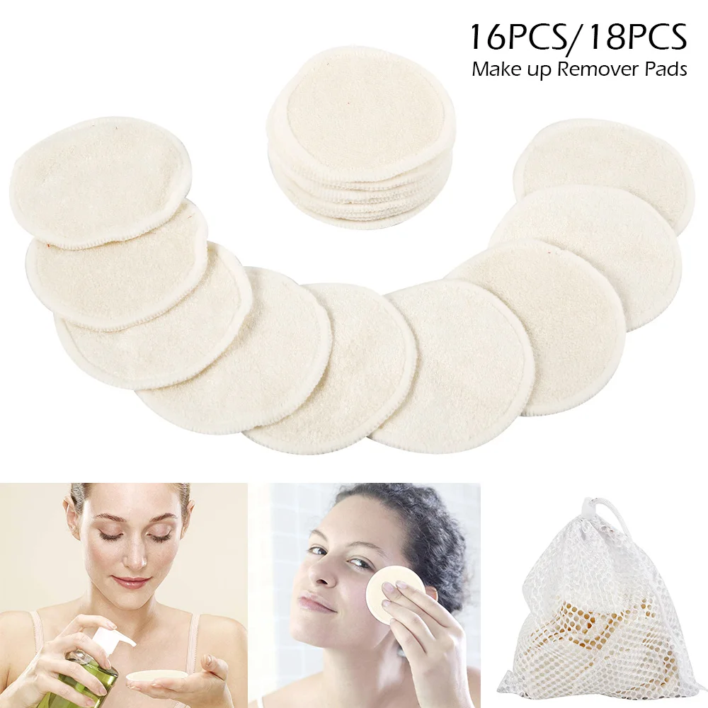 Подушечки для снятия макияжа многоразовые хлопковые подушечки моющиеся