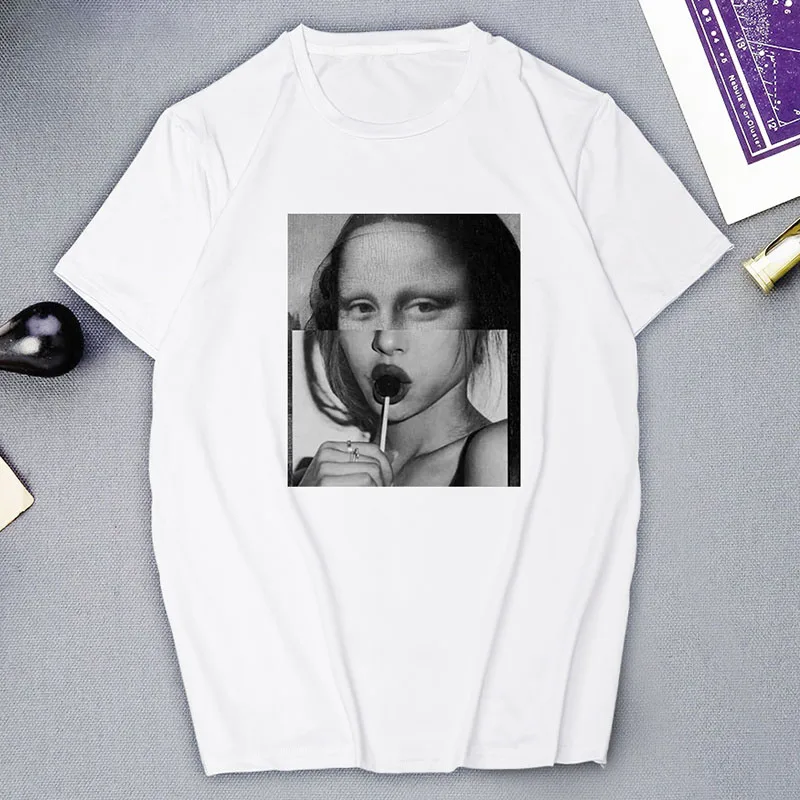 Женская новая футболка фигура женщины леденец печать Эстетическая одежда