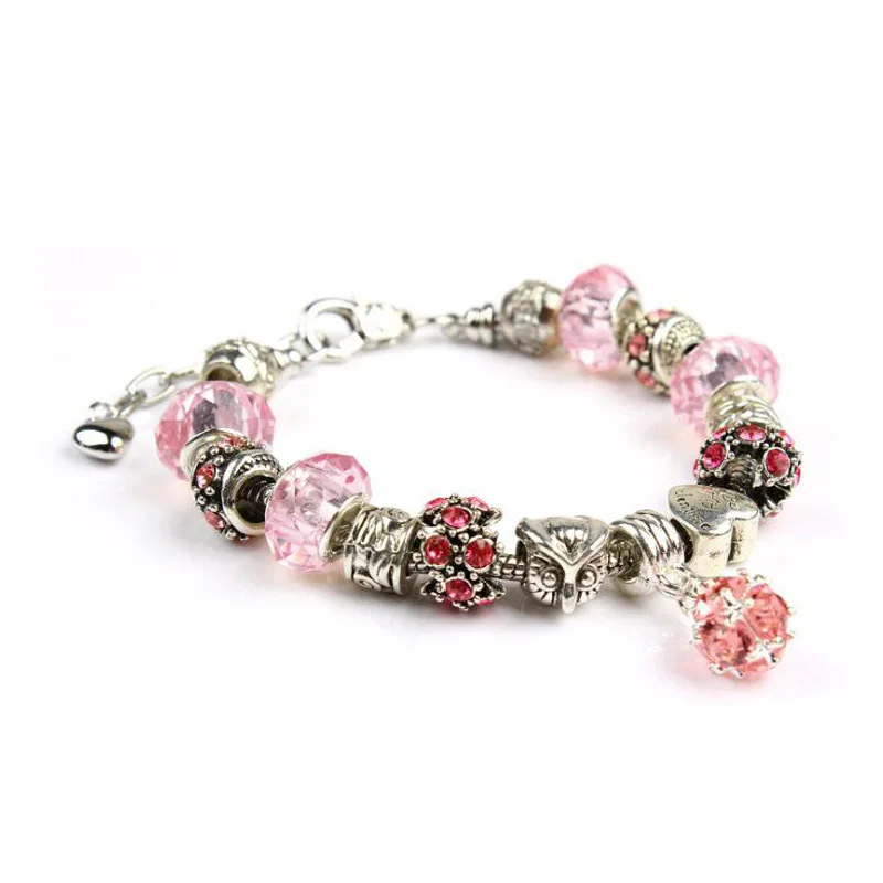 

Colorful murano glass charm crystal bracelet and bracelet with shell heart bead bracelet for women's fashion jewelry