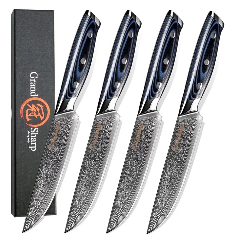 Damascus Aus-10 Steel Kitchen Knives Table Knife High Qualit