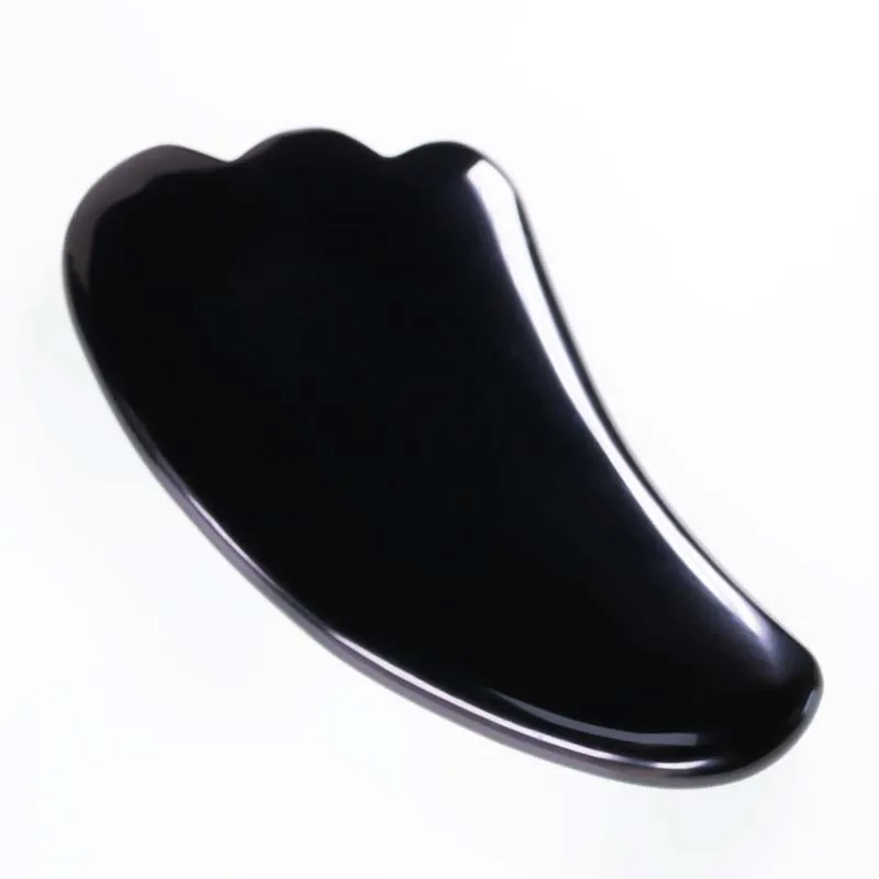 Массажная доска для лица Jade Guasha черный обсидиан инструменты точечного массажа