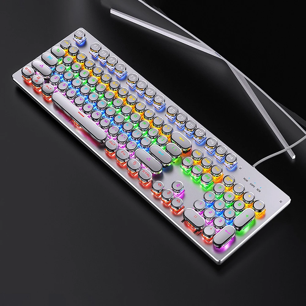 esports punk mechanical keyboard 104 keys usb wired game keyboard blue black switch rgb backlit gaming laptop free global shipping