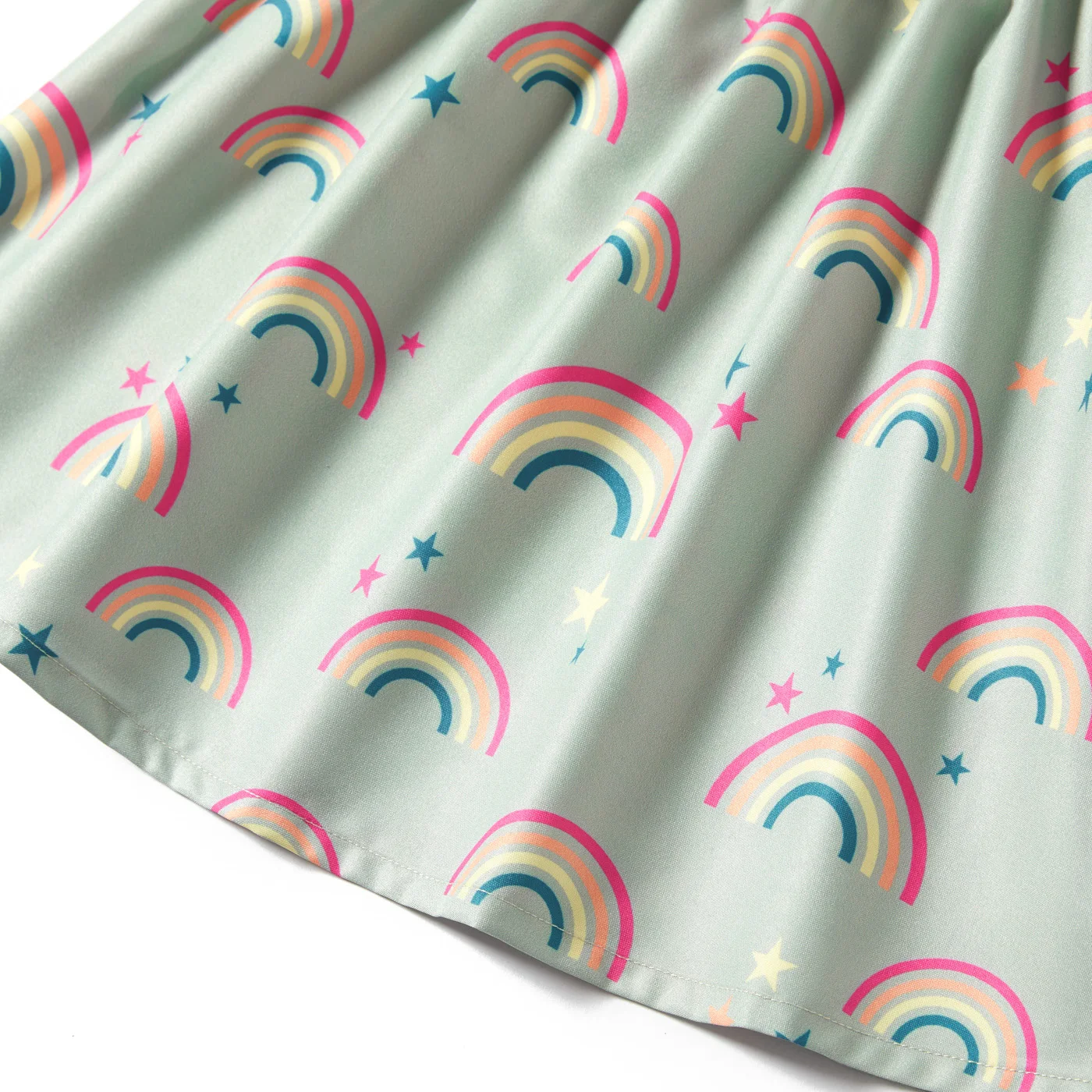 

PatPat 2021 New Arrival Mommy and Me Rainbow Print Short-sleeve Dresses Family Look Children's Clothing