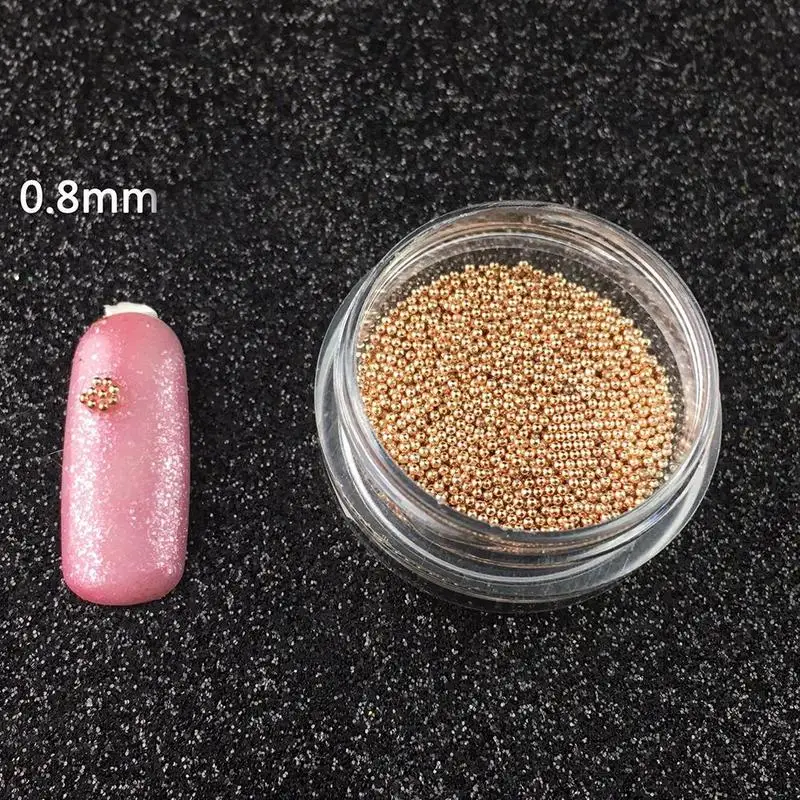 

0.8mm Metal Micro Beads Stainless Steel Nails Art Caviar Micro Micro Nail For 3D Beads Decorations Gold Nail Silver Beads M0B5