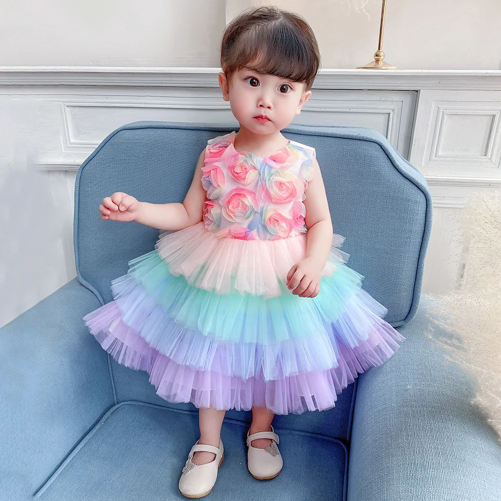 

2021 Toddler Baby Girl Clothes Infant 1 Year Birthday Princess Girls Dress Party Wedding Baby Dress Baptism Prom Summer Clothing