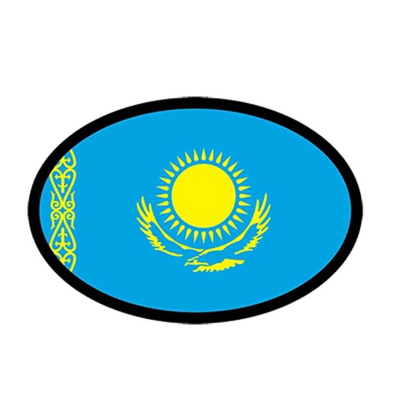 

Car Styling KAZAKHSTAN Flag Oval CAR STICKER Bumper Decal Helmet Laptop Waterproof Windows Accessories Exterior Decor PVC13x9cm
