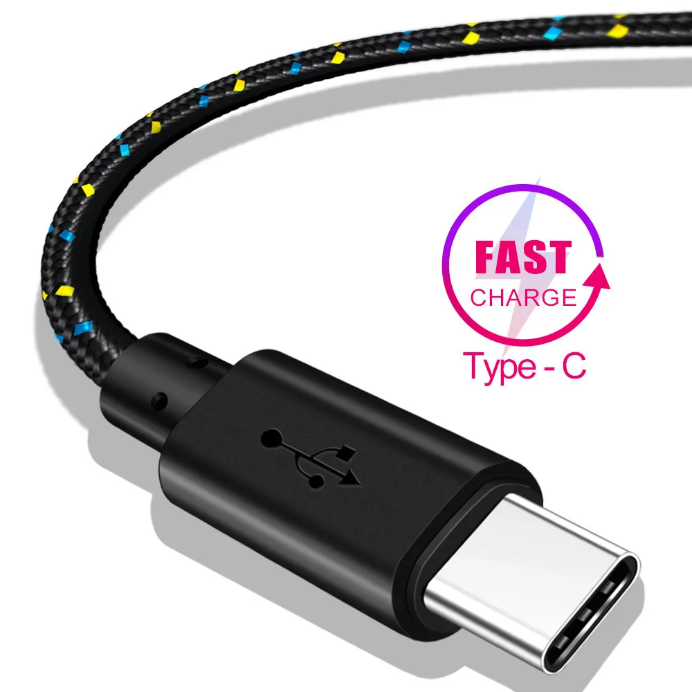 USB Type C кабель для Xiaomi Redmi Note 7 mi9 Samsung S8 S9 Быстрая зарядка провод мобильный телефон